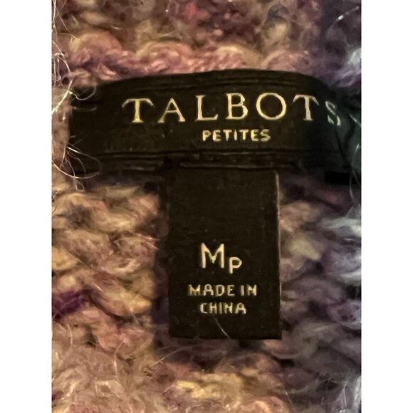 Talbots Turtleneck Sweater PETITE Medium Wool Silk Mohair Lilac Lavendar Confett - Picture 4 of 5
